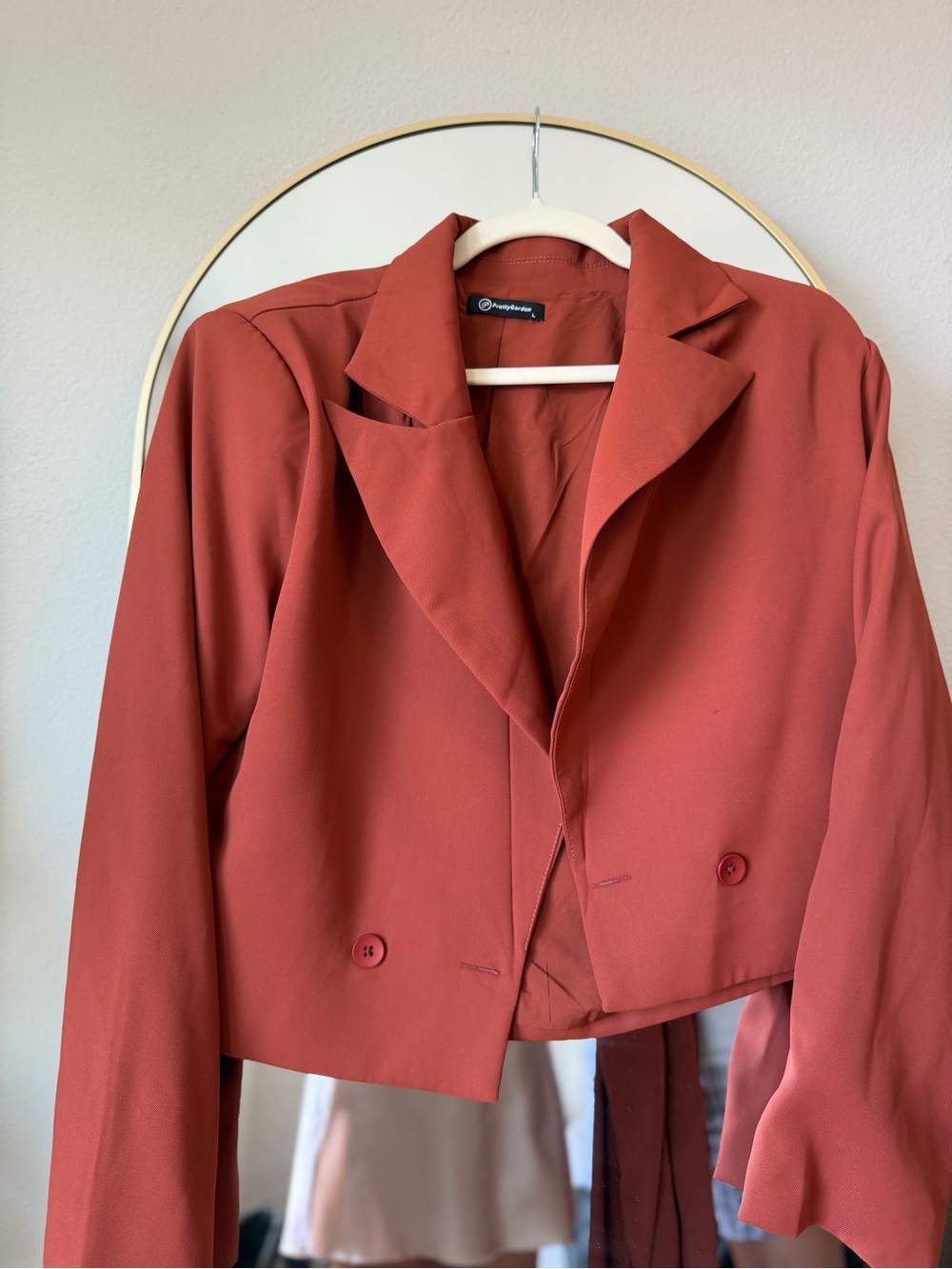 Rust Red Cropped Blazer Jacket - Unbranded